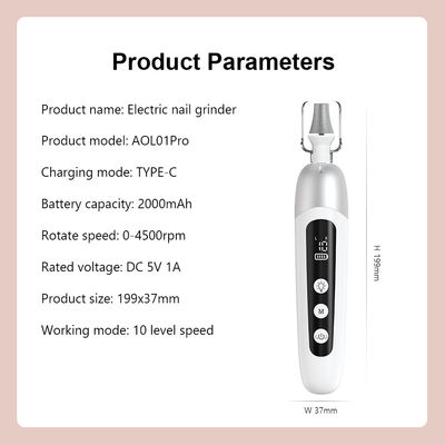 Adjustable Nail Clippers Grooming Kit 2000mAh Battery Capacity 5 Level Speeds for Adults