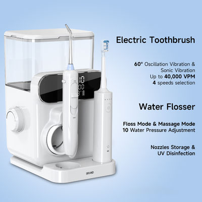 Electric Oral irrigator 1000ml Capacity 2 IN 1 Countertop Water Flosser with Toothbrush Combination